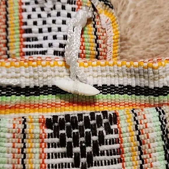 BAJ Tribal Aztec Woven  Small Bucket Bag Backpack - Picture 4 of 5